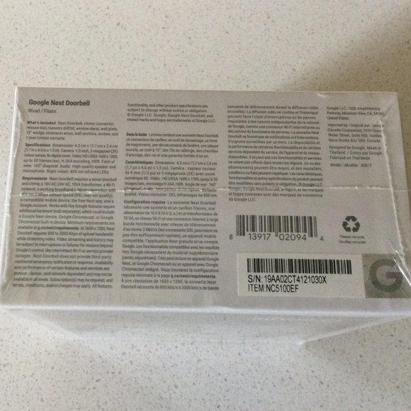 SEALED Google Nest Doorbell | Wired | HD video & talk … - Picture 5 of 9